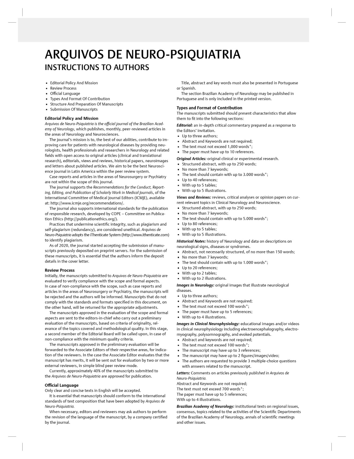 Arquivos De Neuro-Psiquiatria - Thieme Publisher China